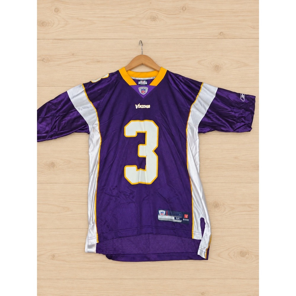 Reebok Minnesota Vikings NFL Jersey Purple Gold White Mens Medium No. 3